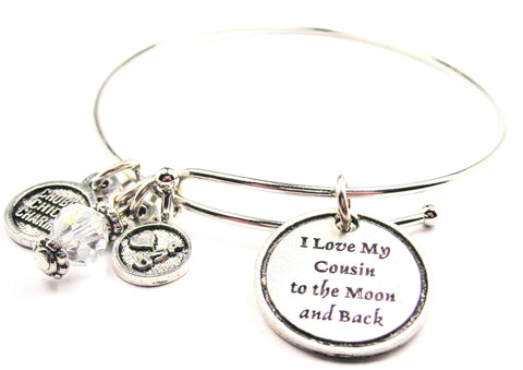 I Love My Cousin To The Moon And Back Bangle Bracelet