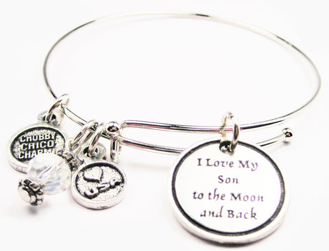 I Love My Son To The Moon And Back Expandable Bangle Bracelet