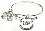I Support LGBT Bangle Bracelet