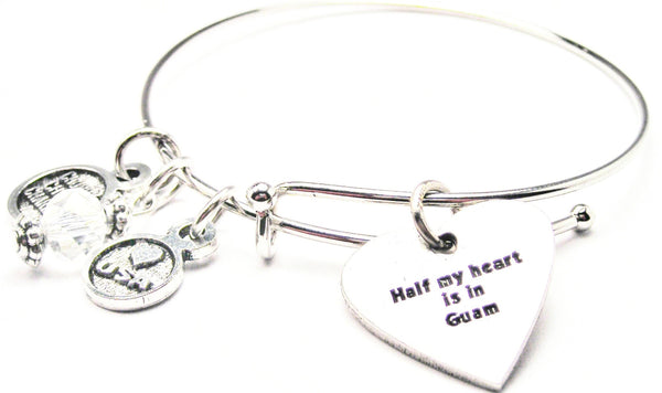 Half My Heart Is In Guam Bangle Bracelet