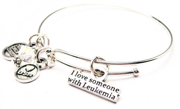I Love Someone With Leukemia Expandable Bangle Bracelet