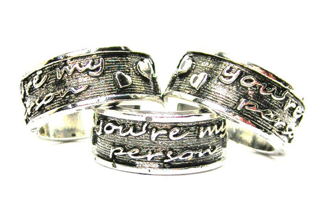 You're My Person Sterling Silver Plated Unisex Cuff Ring