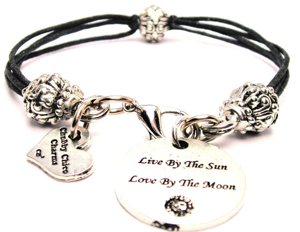 Live By The Sun Love By The Moon Beaded Black Cord Bracelet