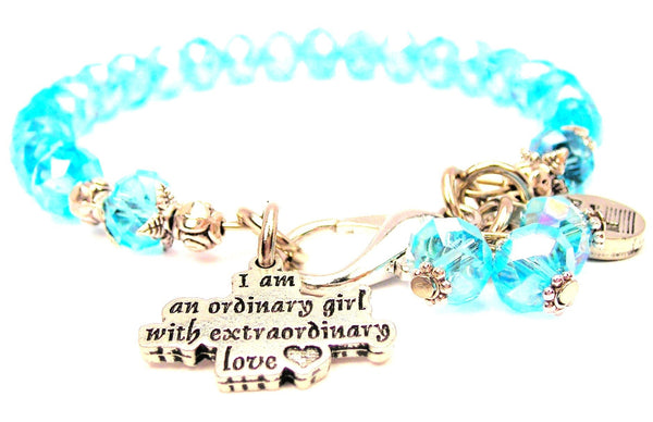 I Am An Ordinary Girl With Extraordinary Love With A Heart Splash Of Color Crystal Bracelet