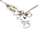 You're Beautiful And I Will Never Let You Go Lariat Necklace