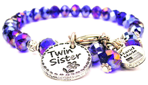 Twin Sister Circle Splash Of Color Crystal Bracelet