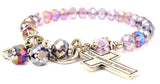 Your Memory Remains Cross Splash Of Color Crystal Bracelet