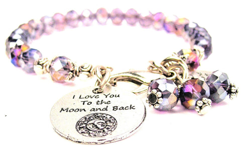 I Love You To The Moon And Back Celestial Splash Of Color Crystal Bracelet