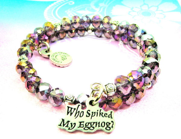 Who Spiked My Eggnog? Crystal Wrap Style Bangle Bracelet