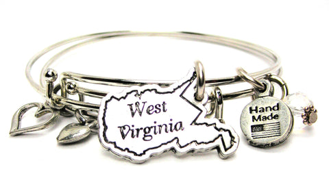 West Virginia Expandable Bangle Bracelet Set