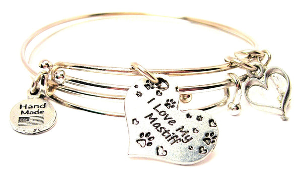 mastiff bracelet, mastiff jewelry, mastiff bangles, I love my mastiff bracelet, dog bracelet