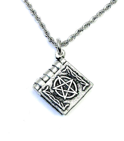 Pentagram pentacle 3D Book  Single Charm Necklace Witch jewelry