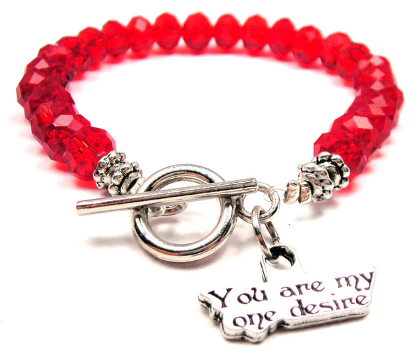 You Are My One Desire Crystal Beaded Toggle Style Bracelet
