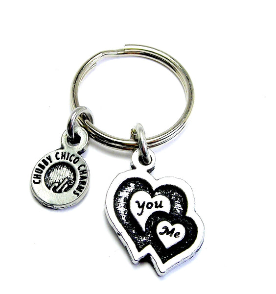 You and Me hearts Key Chain
