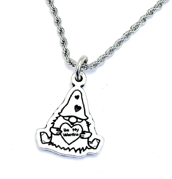 Be my Valentine Gnome Single Charm Necklace