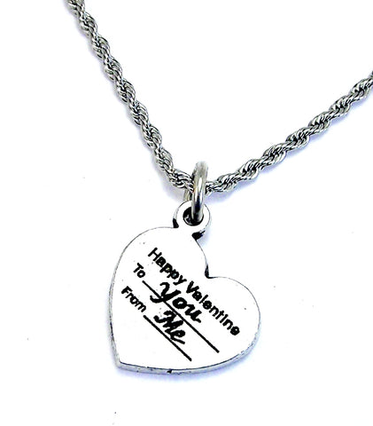 Happy Valentine to You from Me heart 20" Chain Necklace