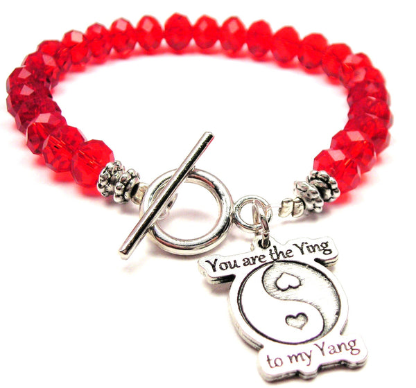 You Are The Ying To My Yang Crystal Beaded Toggle Style Bracelet