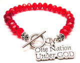 One Nation Under God Crystal Beaded Toggle Style Bracelet