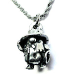 Cowboy Gnome Bad Ass cowgirl 3D  Charm Necklace