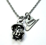 Cowboy Gnome with cowgirl hat   3D  Charm Necklace