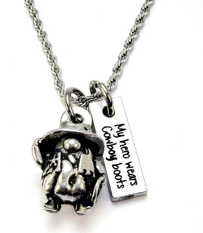 Cowboy Gnome Bad Ass cowgirl 3D  Charm Necklace