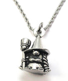 Haunted Warty Witch Gnome Charm Necklace