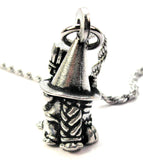 Warty Witch Gnome Fly with me witch broom Single Charm Necklace