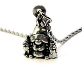 Mother Gnome with her two children with MOM Charm Necklace