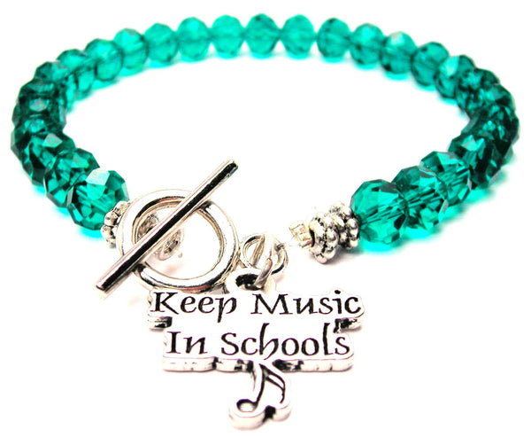 Keep Music In Schools With A Music Note Crystal Beaded Toggle Style Bracelet