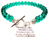 What The Mind Can Conceive, It Can Achieve Crystal Beaded Toggle Style Bracelet