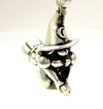 Witch Gnome Riding her Broom 3D Fly with me Charm Necklace