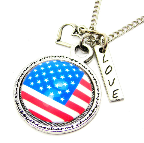 The American Flag Framed Resin Necklace