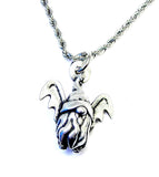 Gnome all ready in his Halloween costume as a Vampire Bat Single Charm Necklace