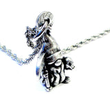 Gnome all ready in his Halloween costume as a Grim Reaper Single Charm Necklace