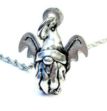 Gnome all ready in his Halloween costume as a Vampire Bat Single Charm Necklace