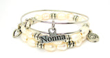 Nonna Fresh Water Pearls Expandable Bangle Bracelet Set