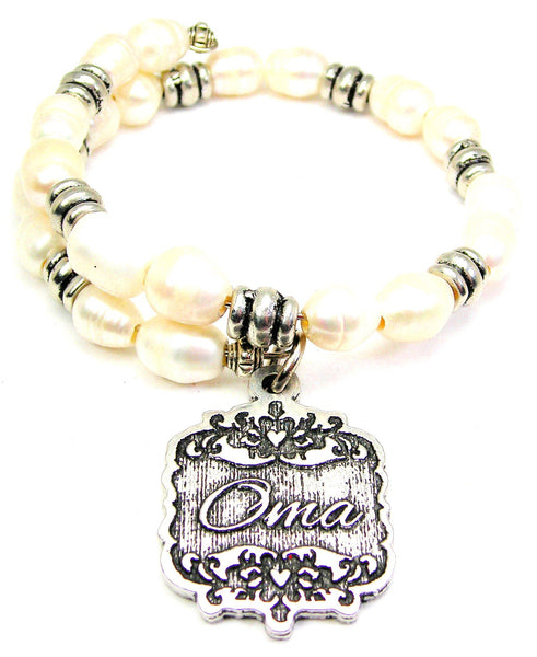 Oma Victorian Scroll Fresh Water Pearl Wrap Bracelet