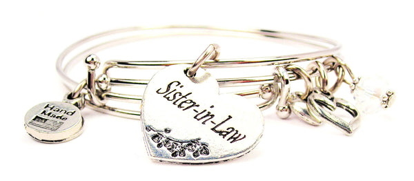 sister in law bracelet, sister bangles, sister jewelry, love bracelet, family jewelry, heart bracelet