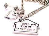 Home Is Wear The Air Force Sends Us Necklace with Small Heart