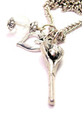 Lacrosse Stick Necklace with Small Heart