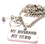 My Husband My Hero Necklace with Small Heart