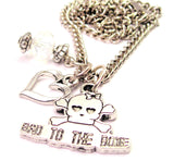 Bad To The Bone Female Skull Necklace with Small Heart