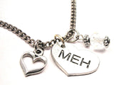 Meh Heart Necklace with Small Heart