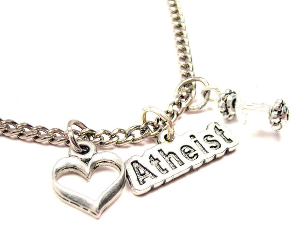 Atheist Necklace with Small Heart