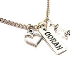 Oorah Tab Necklace with Small Heart