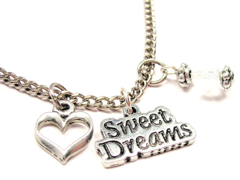 Sweet Dreams Heart And Crystal Necklace
