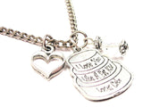 I Love You Like A Fat Kid Loves Cake Necklace with Small Heart