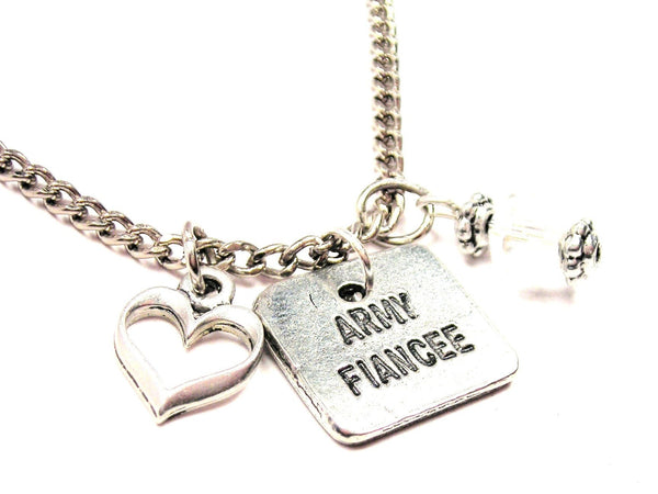Army Fiancée Necklace with Small Heart