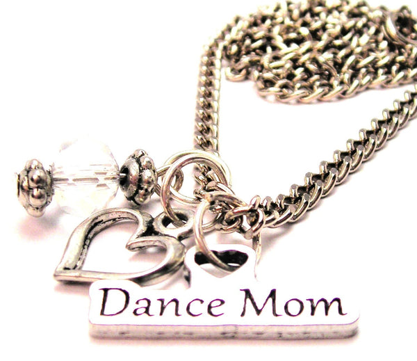 Dance Mom Necklace with Small Heart