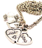Mr And Mrs Double Hearts Necklace with Small Heart